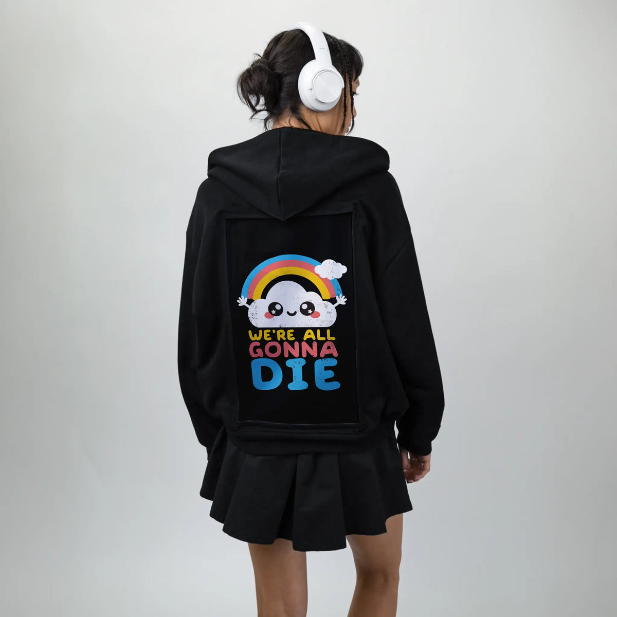 kawaiicloud patch on female essential zip hoodie in after hours