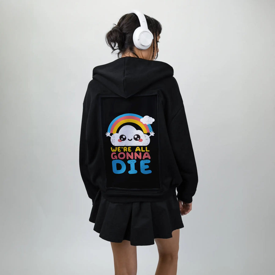 kawaiicloud patch on female essential zip hoodie in after hours
