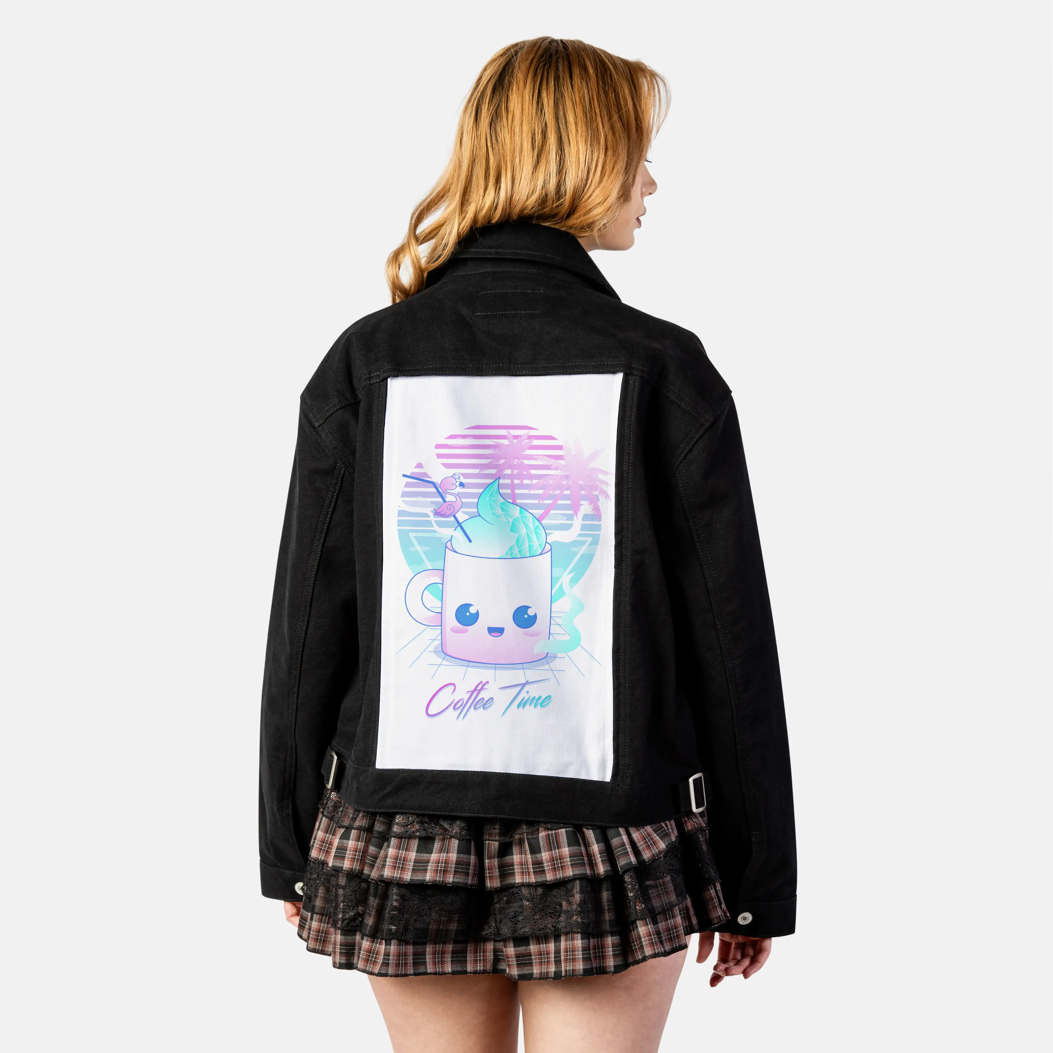 kawaiicoffeetime patch on female atelier canvas jacket in nightfall