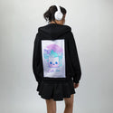 kawaiicoffeetime patch on female essential zip hoodie in after hours