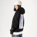 kawaiicoffeetime patch on female retro cord hoodie in onyx
