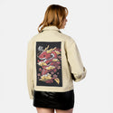 kawaiidragon patch on female atelier canvas jacket in tan