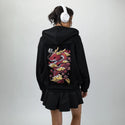 kawaiidragon patch on female essential zip hoodie in after hours