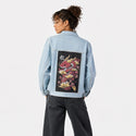 kawaiidragon patch on female og denim jacket in oceanside