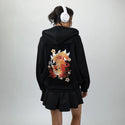 kawaiifox patch on female essential zip hoodie in after hours