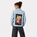 kawaiifox patch on female og denim jacket in oceanside