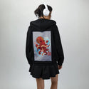 kawaiioctopus patch on female essential zip hoodie in after hours