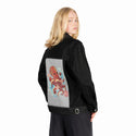 kawaiioctopus patch on female og denim jacket in raven
