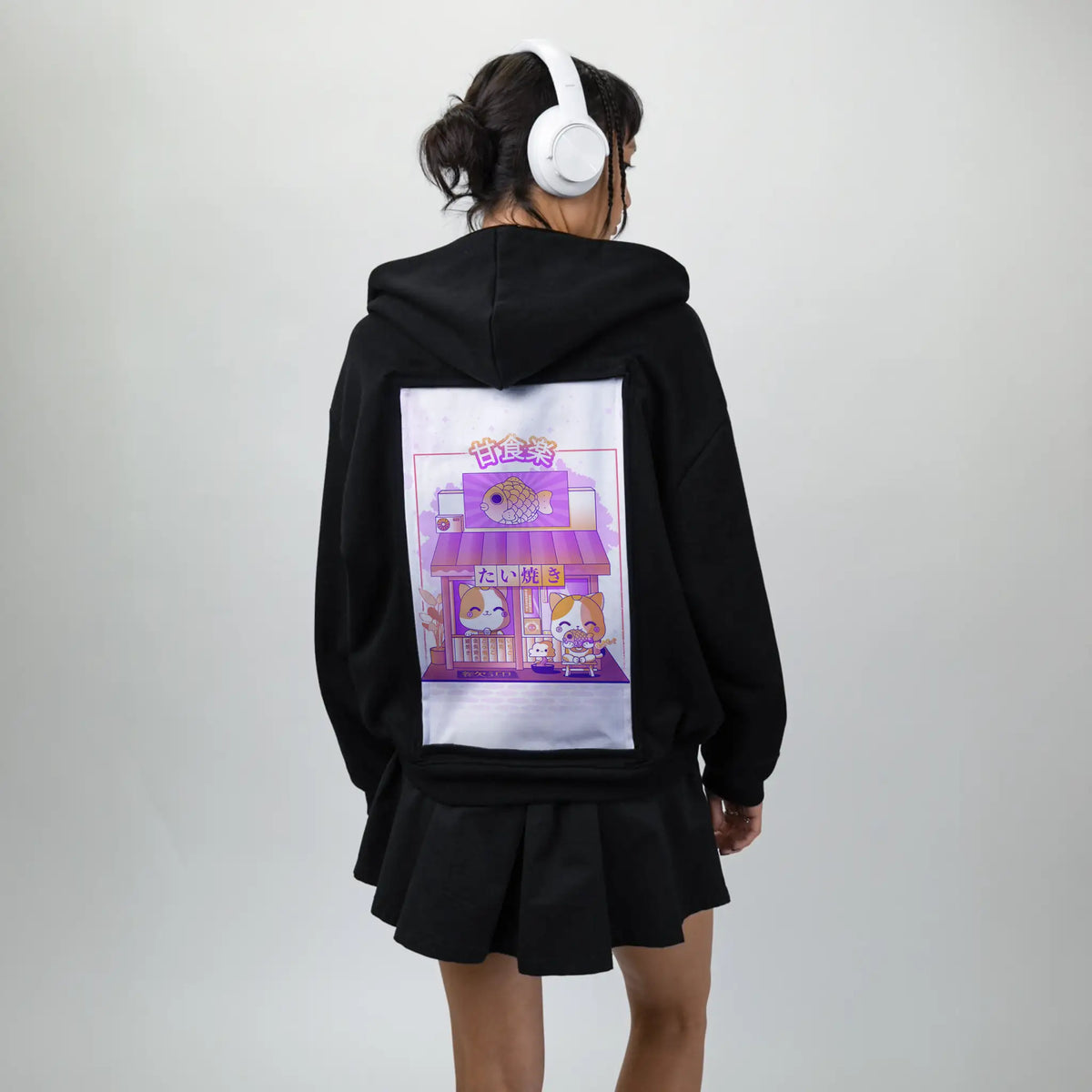 kawaiitaiyakistore patch on female essential zip hoodie in after hours
