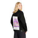kawaiitaiyakistore patch on female og denim jacket in raven