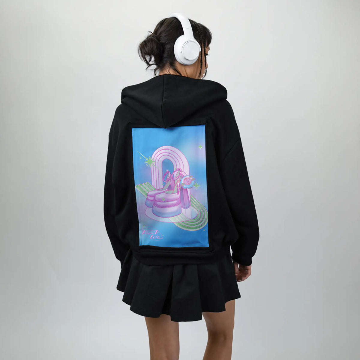 keepitcute patch on female essential zip hoodie in after hours