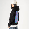keepshowingup patch on female retro cord hoodie in onyx
