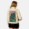 kindestregards patch on female atelier canvas jacket in tan