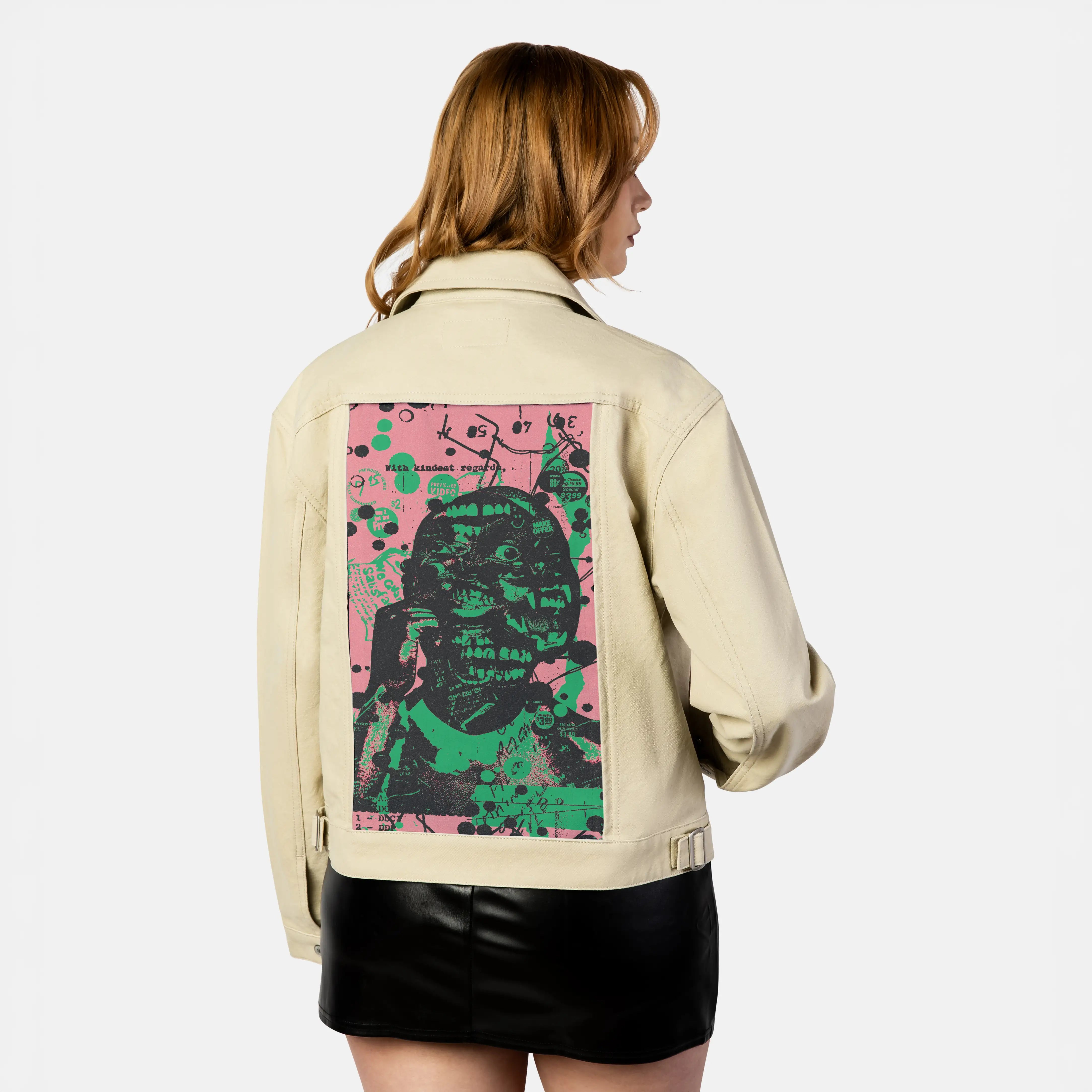 kindestregards patch on female atelier canvas jacket in tan