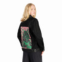 kindestregards patch on female og denim jacket in raven