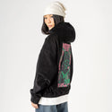 kindestregards patch on female retro cord hoodie in onyx