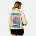 knightofswords patch on female atelier canvas jacket in tan