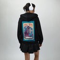 knightofswords patch on female essential zip hoodie in after hours