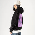 koi patch on female retro cord hoodie in onyx