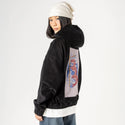 koinobori patch on female retro cord hoodie in onyx