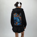 kraken patch on female essential zip hoodie in after hours