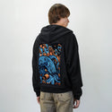 kraken patch on male essential zip hoodie in after hours