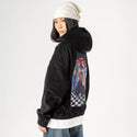 kyokiblade patch on female retro cord hoodie in onyx