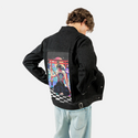 kyokiblade patch on male og denim jacket in raven