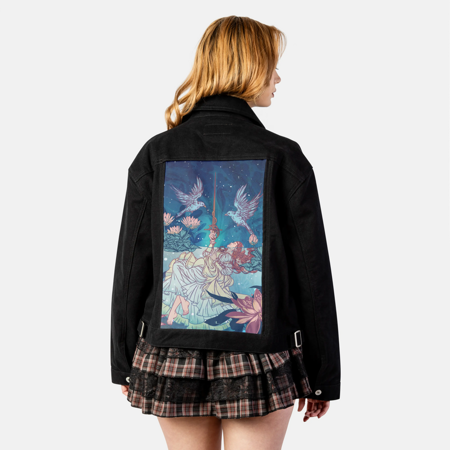 ladyofthelake patch on female atelier canvas jacket in nightfall