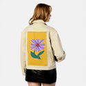 laflor patch on female atelier canvas jacket in tan