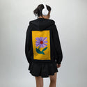 laflor patch on female essential zip hoodie in after hours