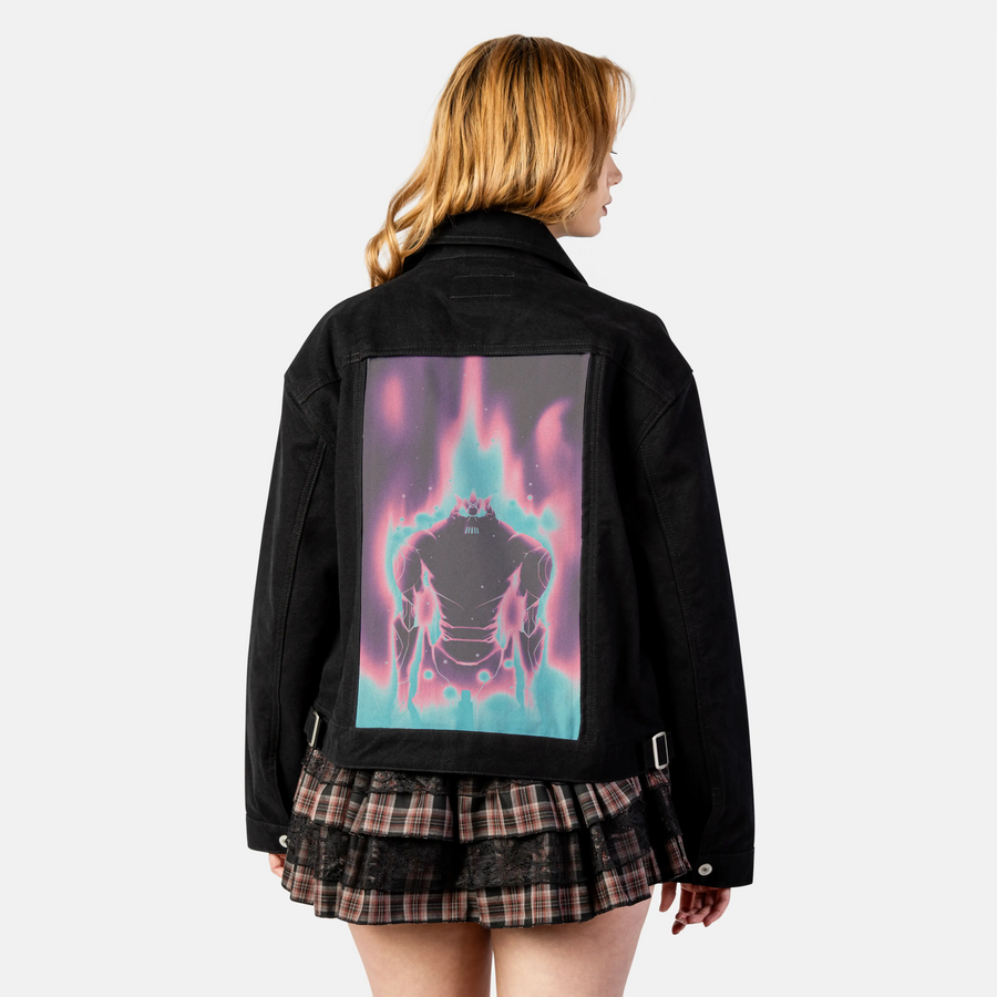 lasteffort patch on female atelier canvas jacket in nightfall