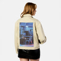 latenight patch on female atelier canvas jacket in tan