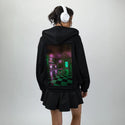 laundromat patch on female essential zip hoodie in after hours