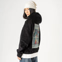 laundryday patch on female retro cord hoodie in onyx