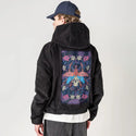 layers patch on male retro cord hoodie in onyx