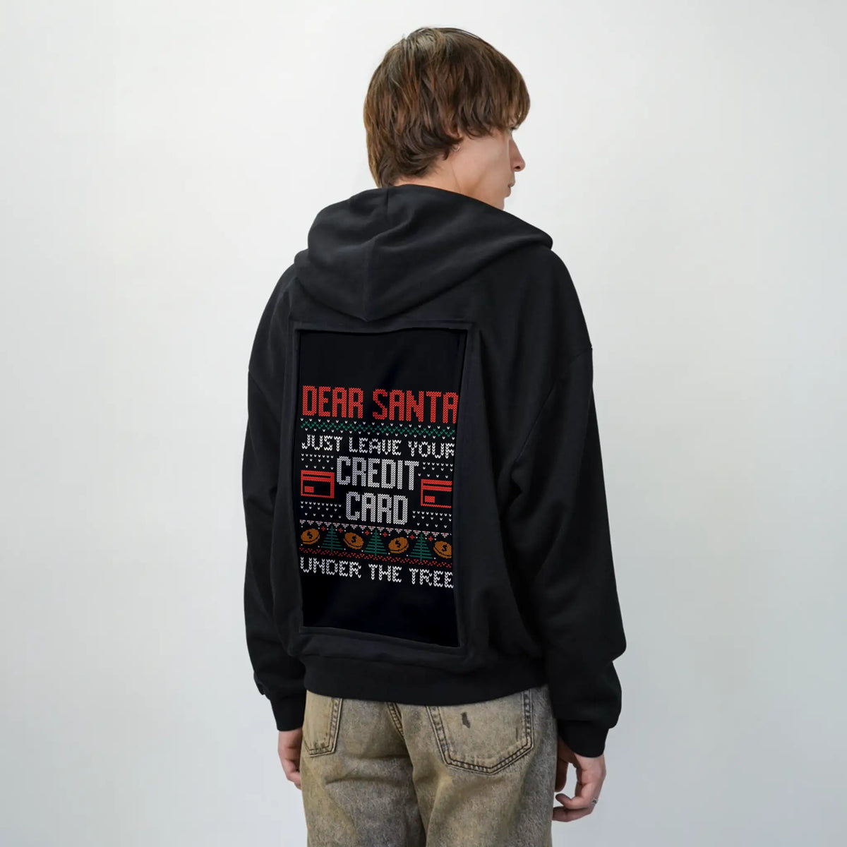 leaveyourcreditcard patch on male essential zip hoodie in after hours