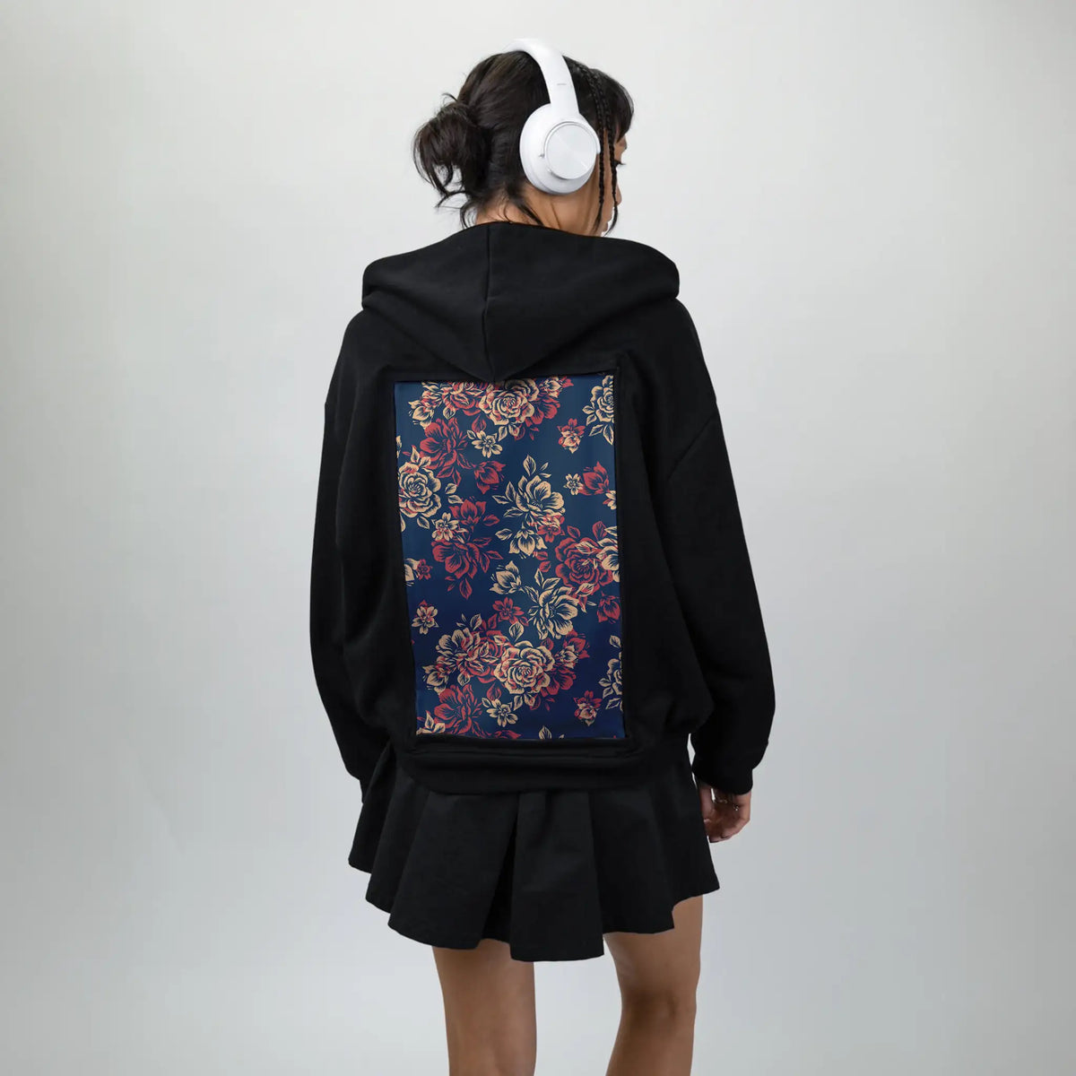 lesfleurs patch on female essential zip hoodie in after hours