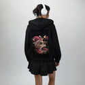 lifeanddeath patch on female essential zip hoodie in after hours
