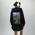 liftedlife patch on female essential zip hoodie in after hours