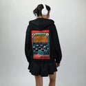 liquidswords patch on female essential zip hoodie in after hours