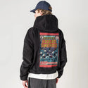liquidswords patch on male retro cord hoodie in onyx