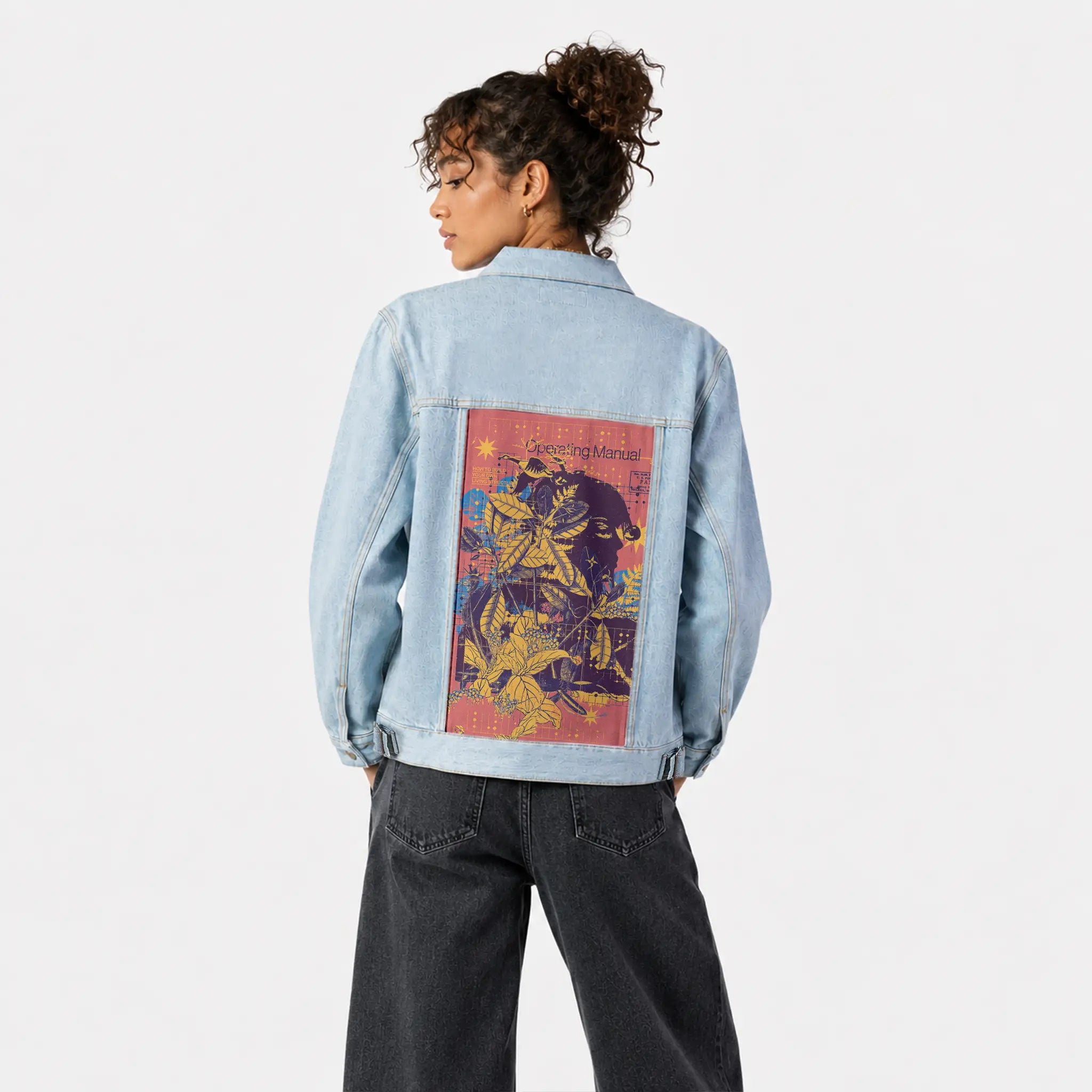 livingstructures patch on female og denim jacket in oceanside