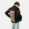 livingstructures patch on male og denim jacket in raven