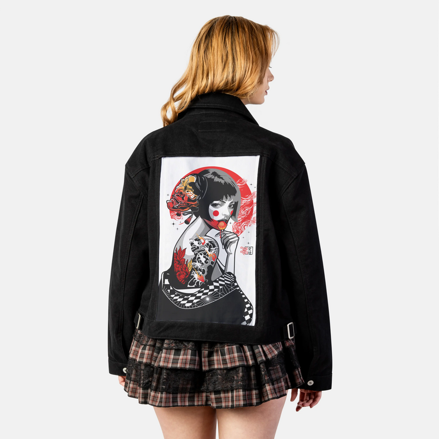 lollipopgeisha patch on female atelier canvas jacket in nightfall