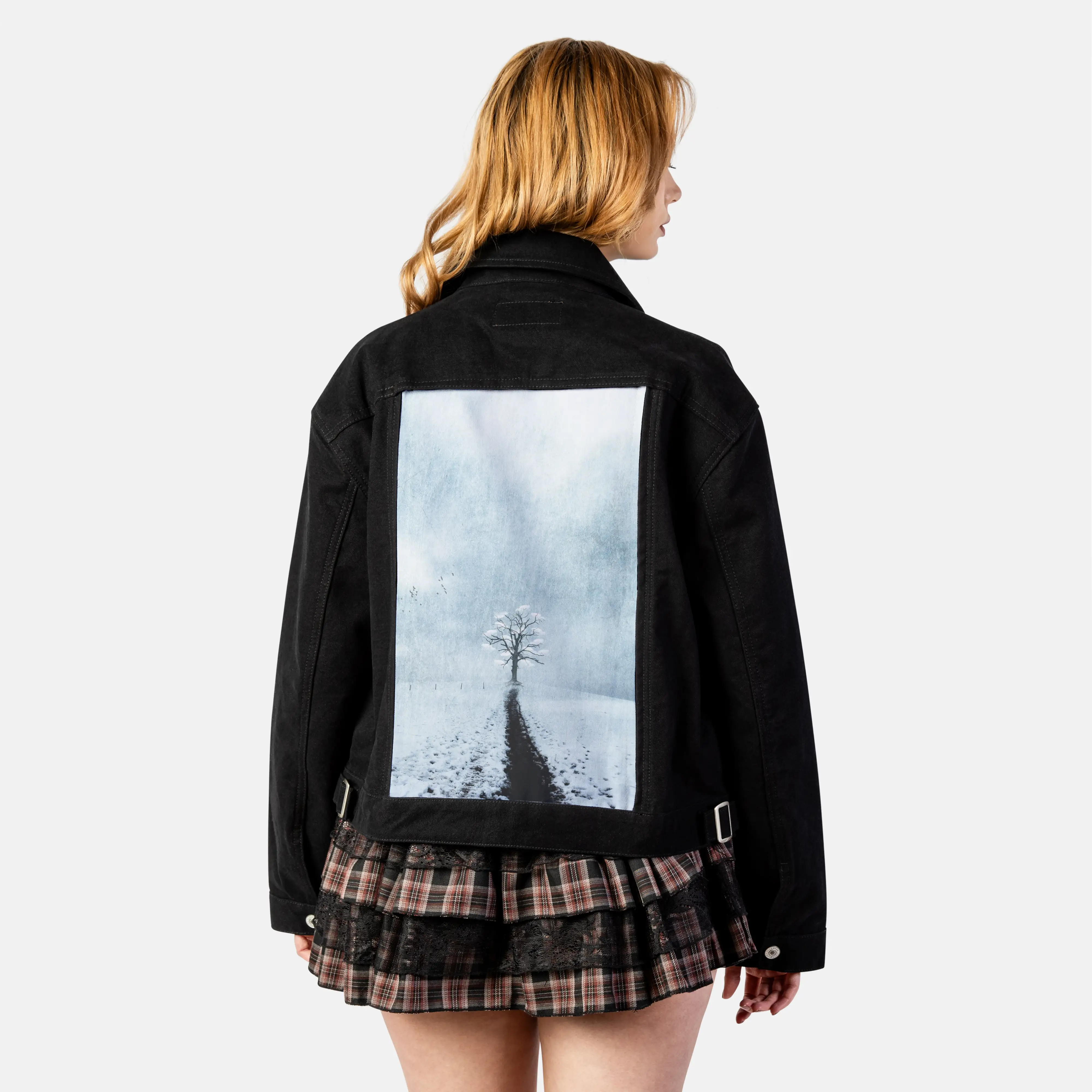 lonetreeinwinter patch on female atelier canvas jacket in nightfall