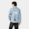 lonetreeinwinter patch on male og denim jacket in oceanside