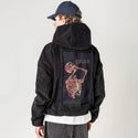 losingmymind patch on male retro cord hoodie in onyx