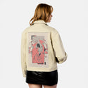 losti patch on female atelier canvas jacket in tan