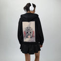 lostiii patch on female essential zip hoodie in after hours